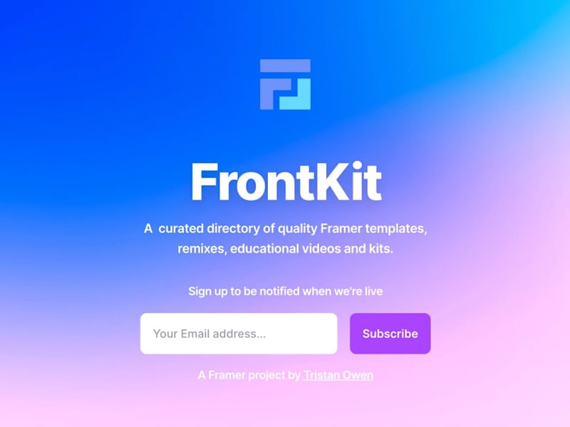 Cover image for FrontKit - A  Curated Directory of Framer Resources
