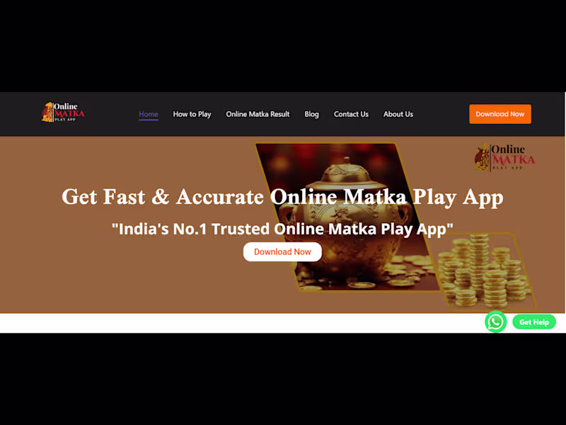 Cover image for Landing Page for Online Matka Play App (WordPress)