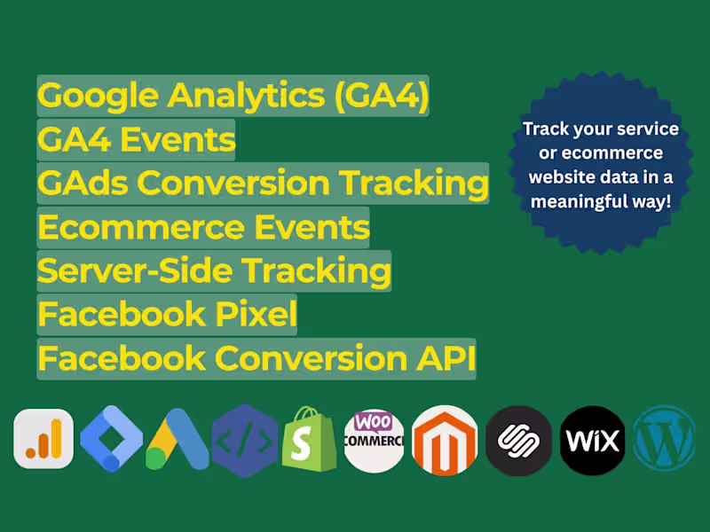 Cover image for I will provide a professional setup of ga4, gtm and fb pixel