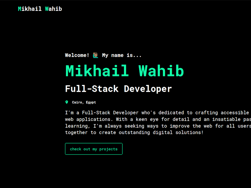 Cover image for Mikhail Wahib - Fullstack Developer