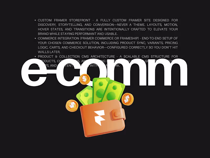 Cover image for Framer E-Commerce Development
