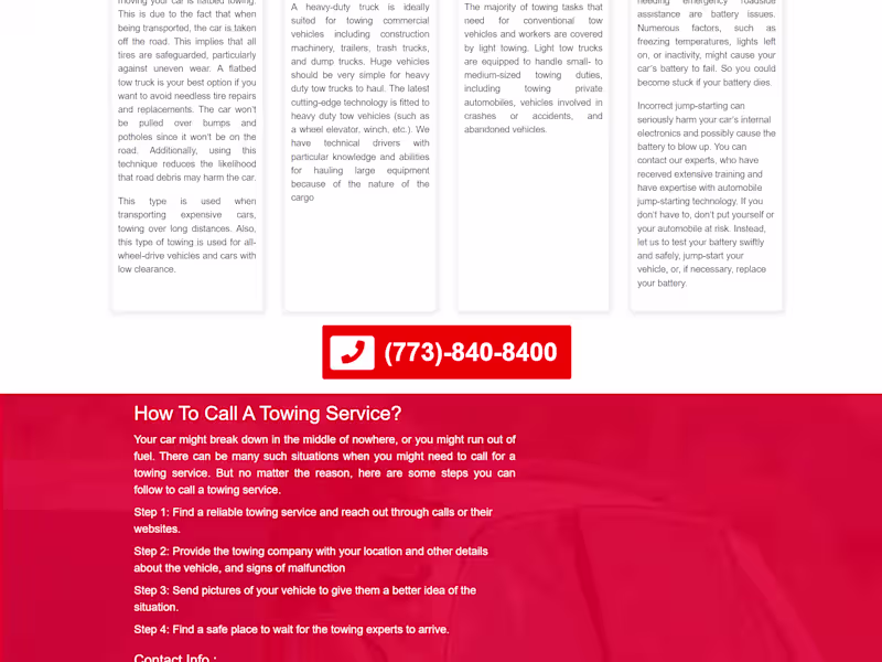 Cover image for Towing Chicago (872) 259-8365 Call us 24/7