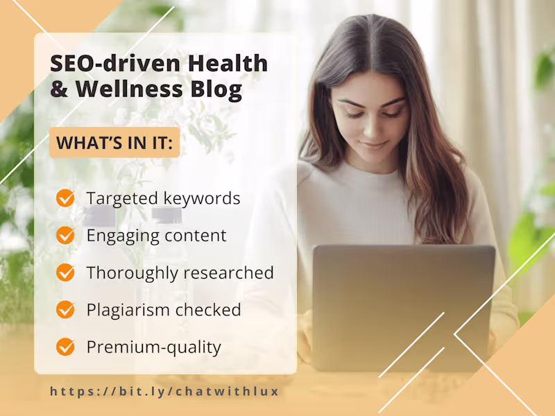 Cover image for 3 SEO-driven and Blog Content for Health & Wellness Brands