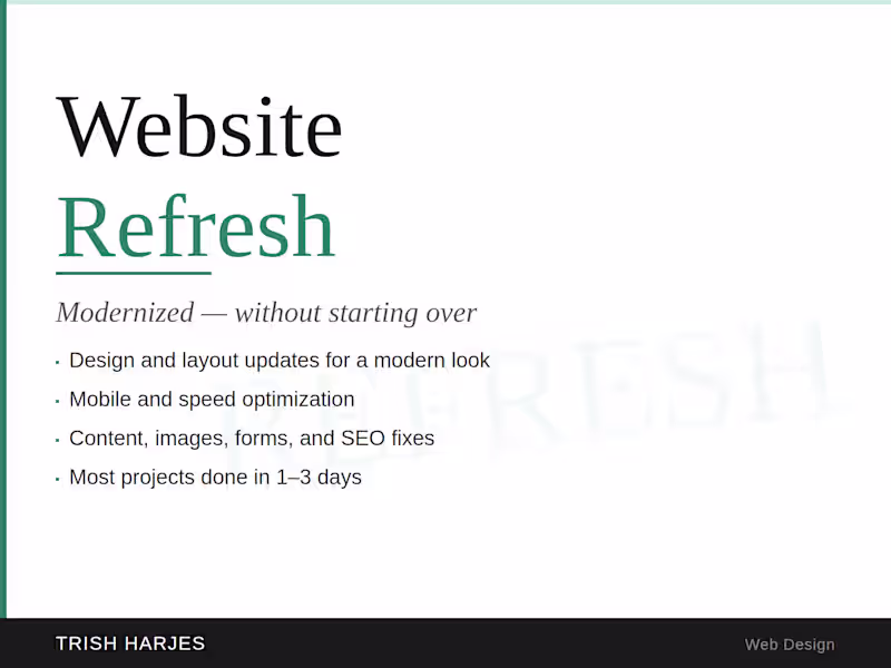 Cover image for Website Refresh