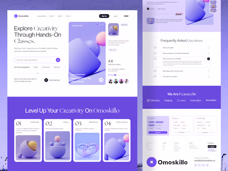 Cover image for Omoskillo - Website & Platform design