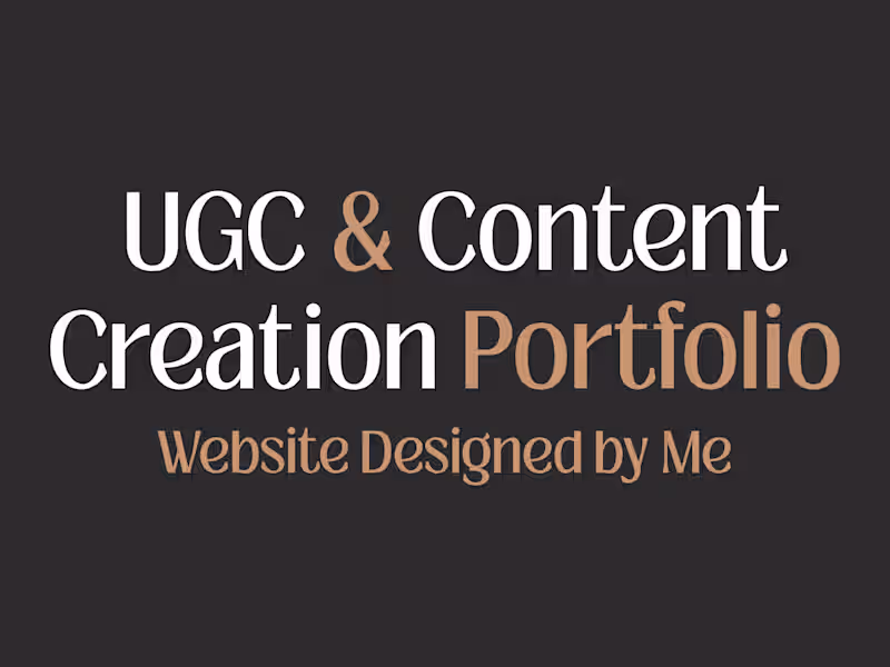 Cover image for Gino Palacios – UGC Creator Portfolio (+ Website Design Sample)