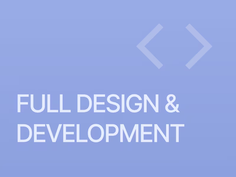 Cover image for Full Design & Development