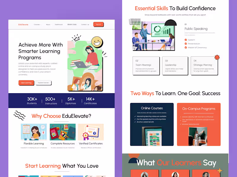 Cover image for EduElevate | Online Learning Platform