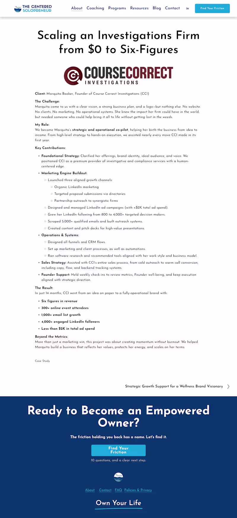 Cover image for I helped a client scale her online consulting firm from $0k ...