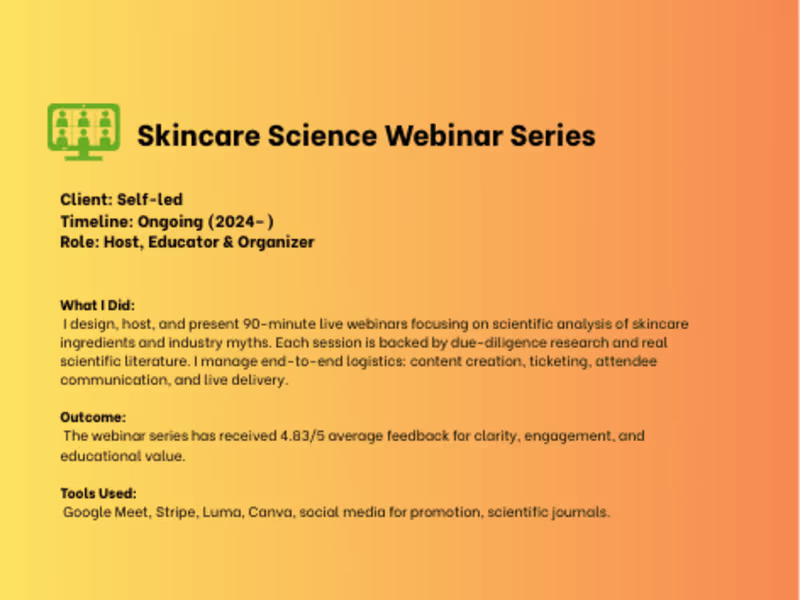 Cover image for Skincare Webinar
