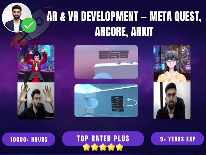 Cover image for AR & VR Development — Meta Quest, ARCore, ARKit