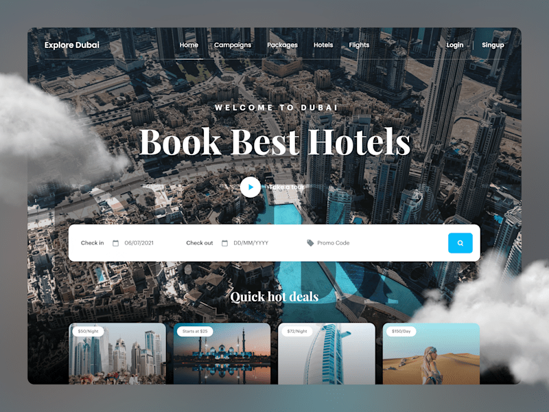 Cover image for Hotel Booking Website Header Exploration