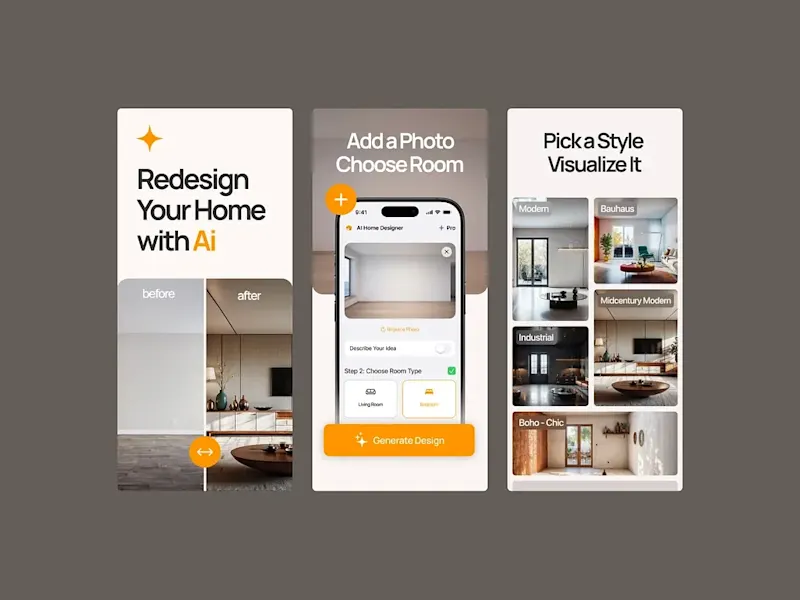 Cover image for AI Interior App Screenshots
