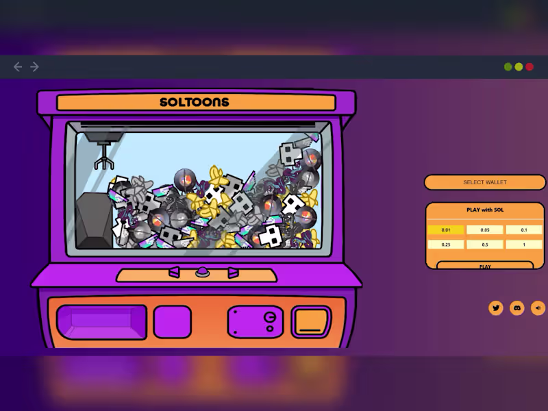 Cover image for Soltoons — Solana-based arcade claw