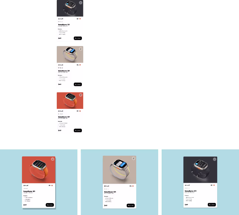 Cover image for Responsive UI Card Product Design