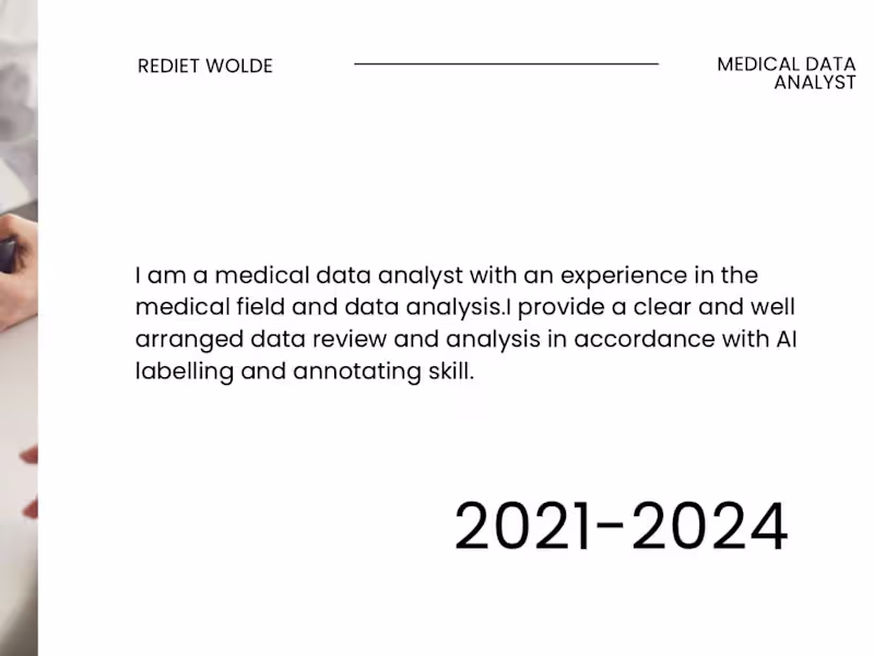 Cover image for Detail oriented Medical data analyst and content writer