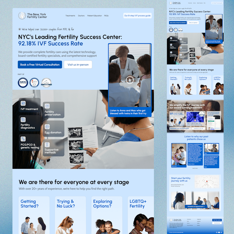 Cover image for Landing Page for Clinic/Fertility Specialist/Gynaecologist/OB