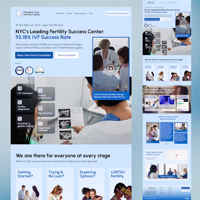 Cover image for Landing Page for Clinic/Fertility Specialist/Gynaecologist/OB