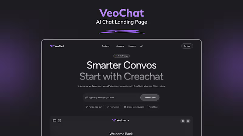 Cover image for VeoChat- AI Chat Landing Page
