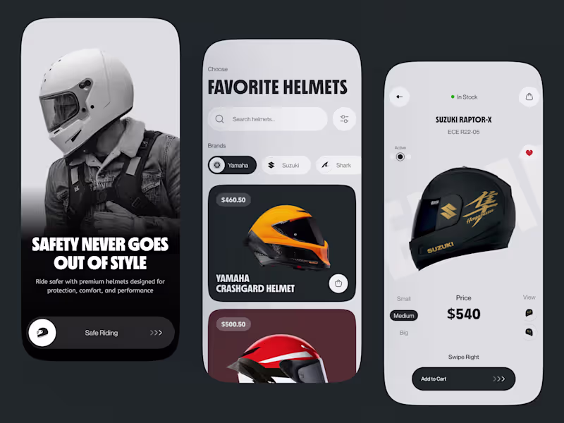 Cover image for Motorcycle Helmet Store Concept