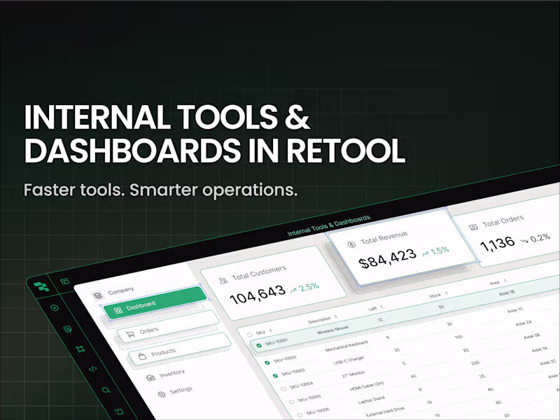 Cover image for Internal Tools & Dashboards in Retool