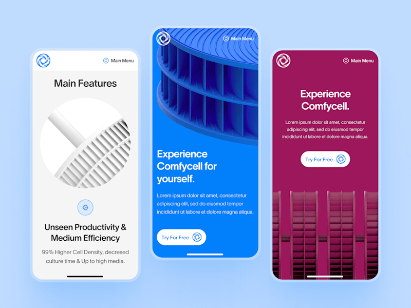 Cover image for biothrust: The Bionic Bioreactor Company | Mobile Layout UIUX