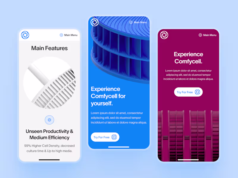 Cover image for biothrust: The Bionic Bioreactor Company | Mobile Layout UIUX