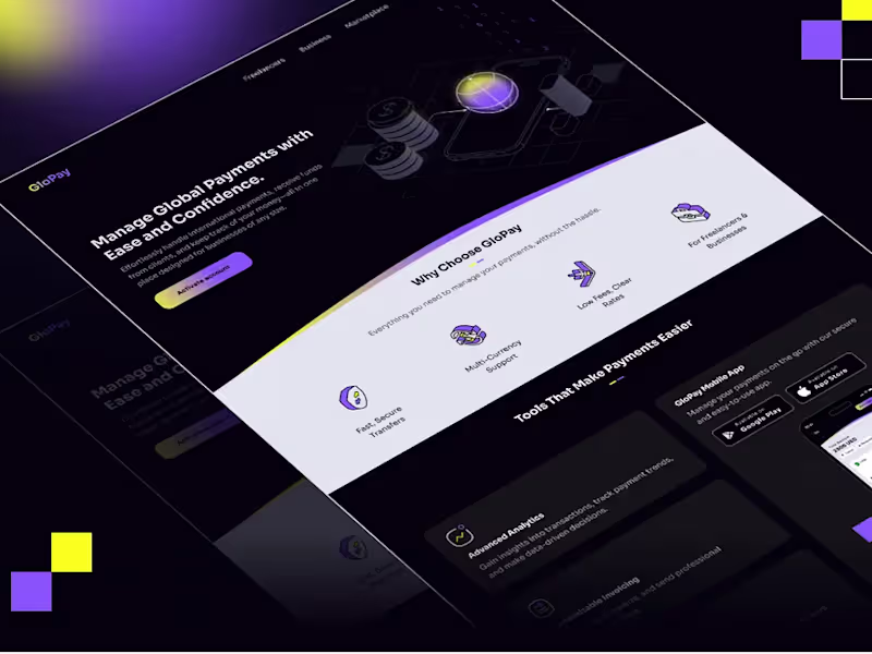 Cover image for GloPay Home Page Design