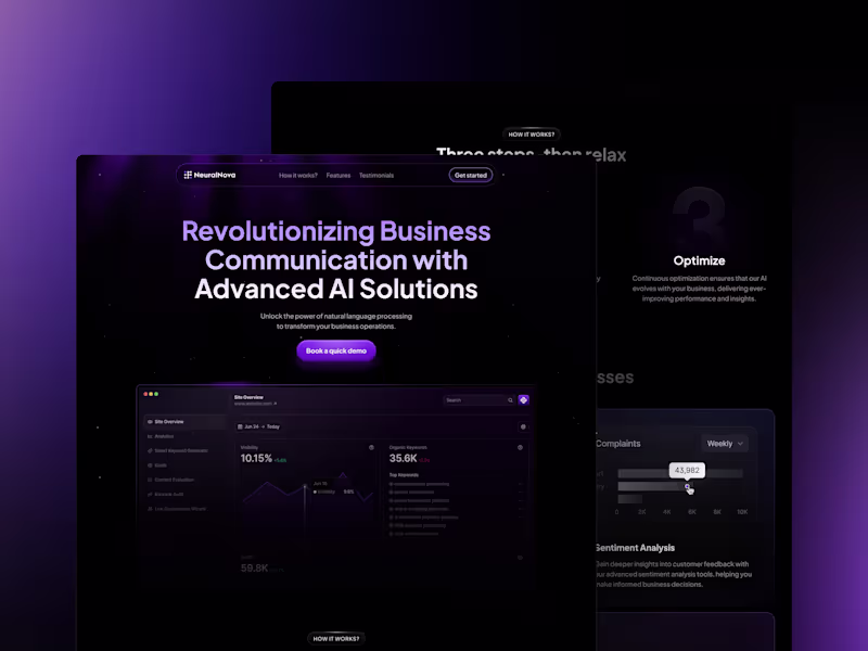 Cover image for NeuralNova: Website Design