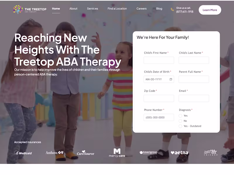 Cover image for The Treetop Therapy Webflow Website & Analytics Project