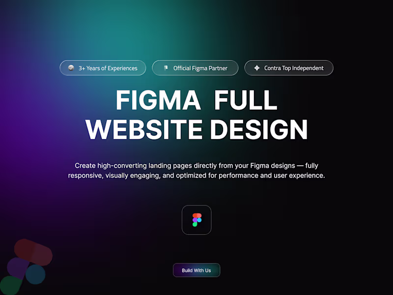 Cover image for Figma Full Website Design (UI/UX + Design System)
