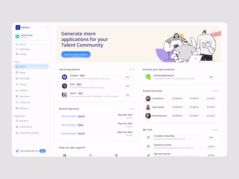Cover image for Mehari - HR ⏐ Dashboard