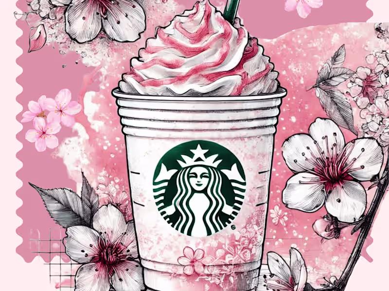 Cover image for Starbucks Sakura Seasonal Drink Illustration