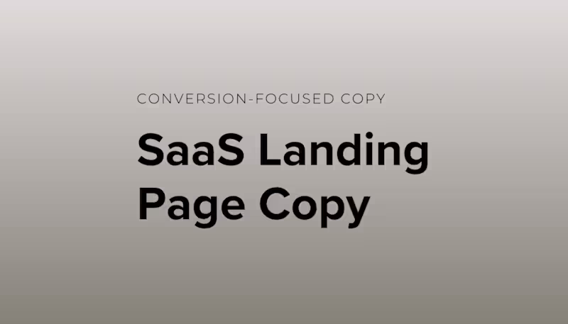Cover image for SaaS Landing Page Copywriting