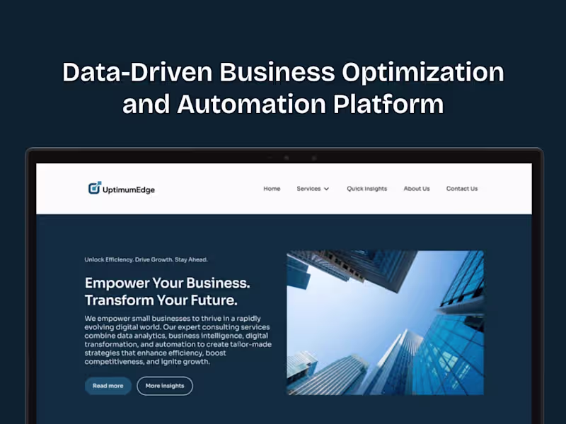Cover image for Data-Driven Business Optimization and Automation Platform
