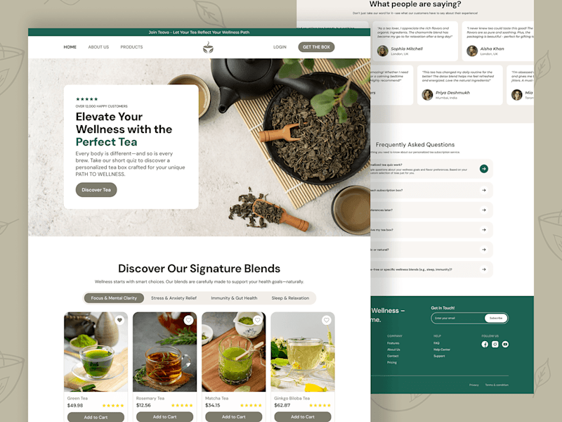 Cover image for Teovo - Tea Products Landing Page