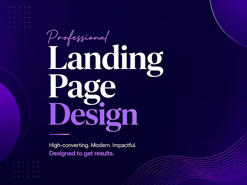Cover image for Landing Page Design
A collection of
