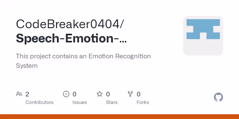 Cover image for Speech Emotion Recognition System Development