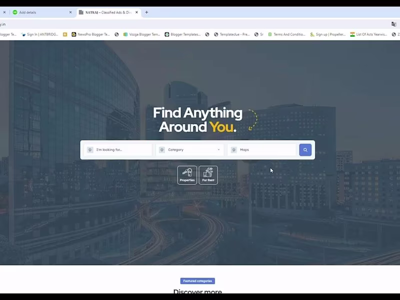 Cover image for classified ads website Natraj Properties
