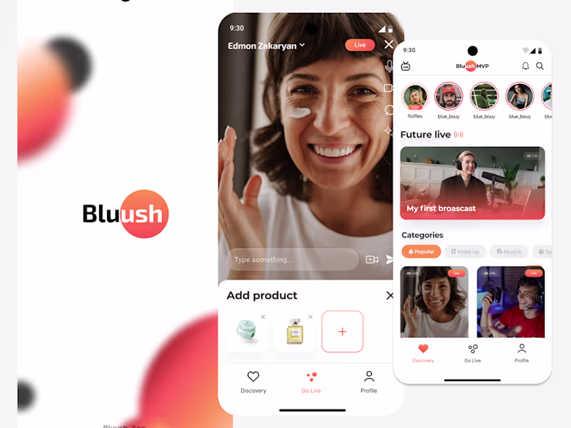 Cover image for Bluush MVP App Design