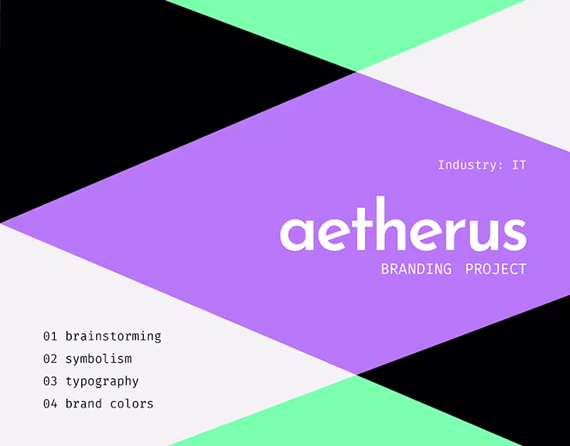 Cover image for Aetherus - IT startup brand identity