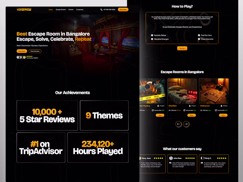 Cover image for Escape Room Website