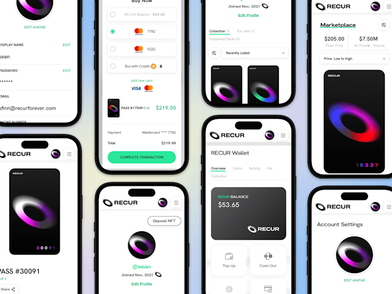 Cover image for Recur Forever — Mobile-First NFT Marketplace & Design System