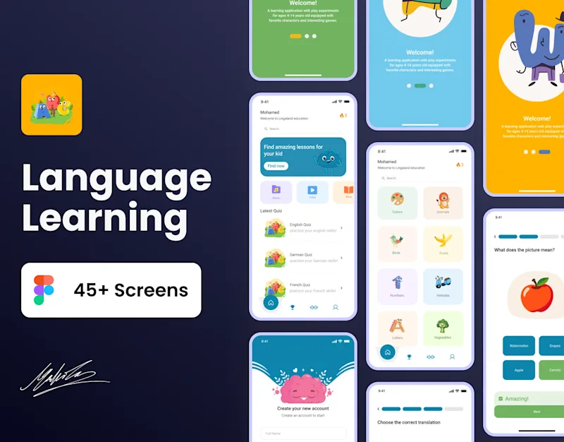 Cover image for Language Learning Mobile App UI