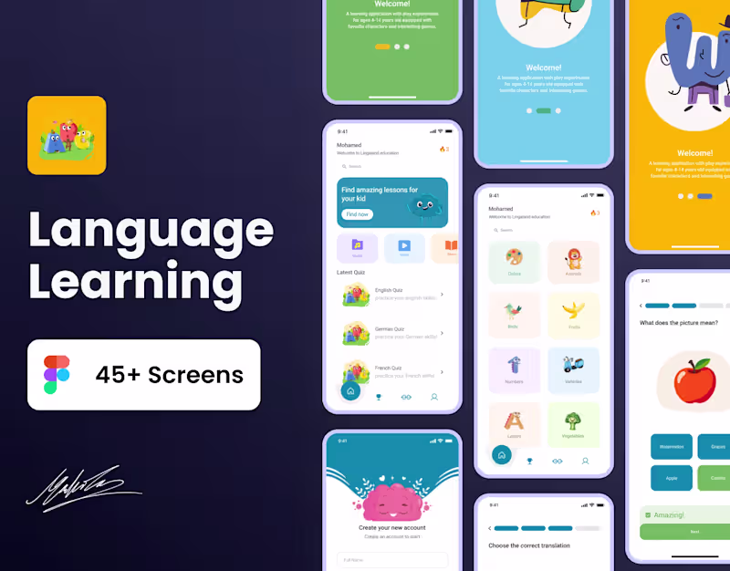 Cover image for Language Learning Mobile App UI