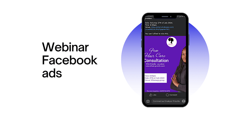 Cover image for Facebook ads for webinar promotion 