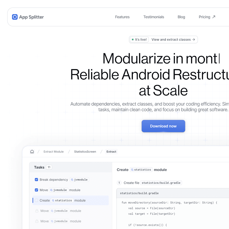 Cover image for App Splitter: Code Modularisation tool