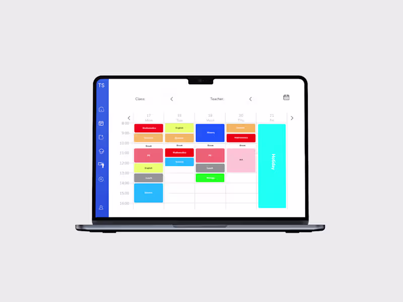 Cover image for Digital Class Schedule Planner – Interactive Prototype
