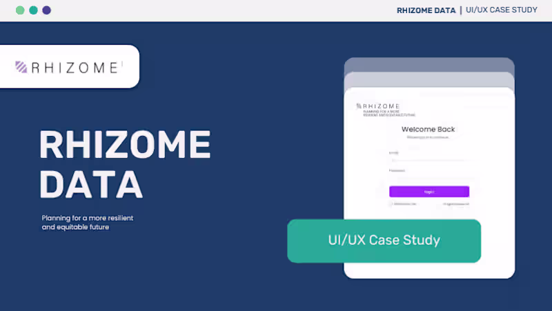 Cover image for Rhizome Data UI/UX Case Study