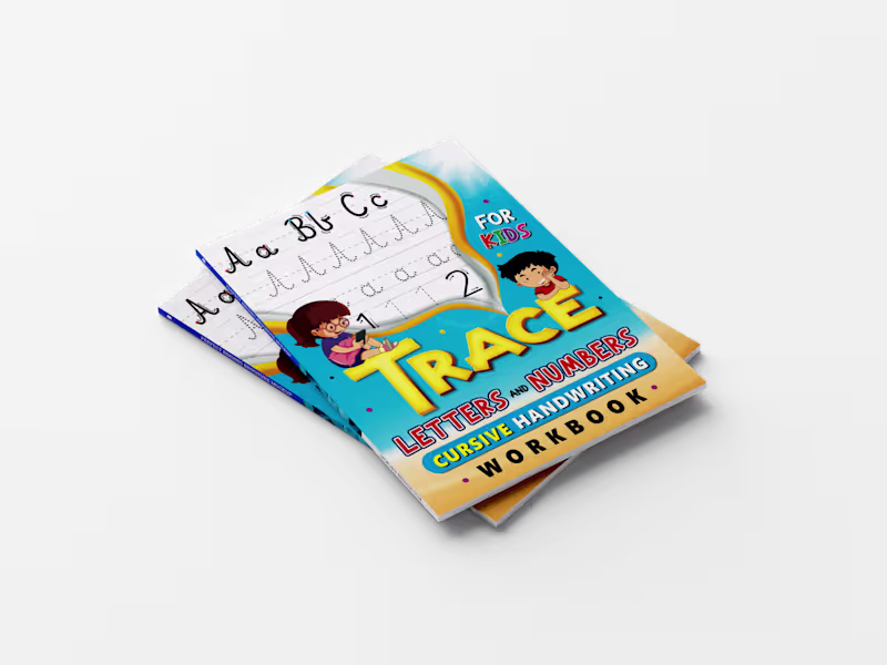 Cover image for TRACE – Letters & Numbers: Cursive Handwriting Workbook Design